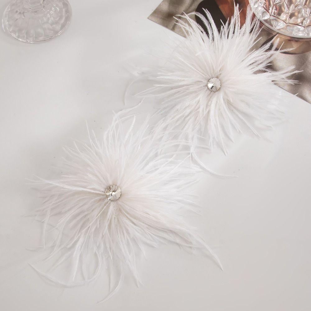 Creative Inlaied Rhinestone Stud Earrings Charm Crystal Dangle Earring Feather Earrings Banquet