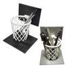 Basketball Stand Pen Holder Basketball Hoop Plastic Mesh Wire Pencil Cup Desk Pen Organizer for Office School Home Supplies