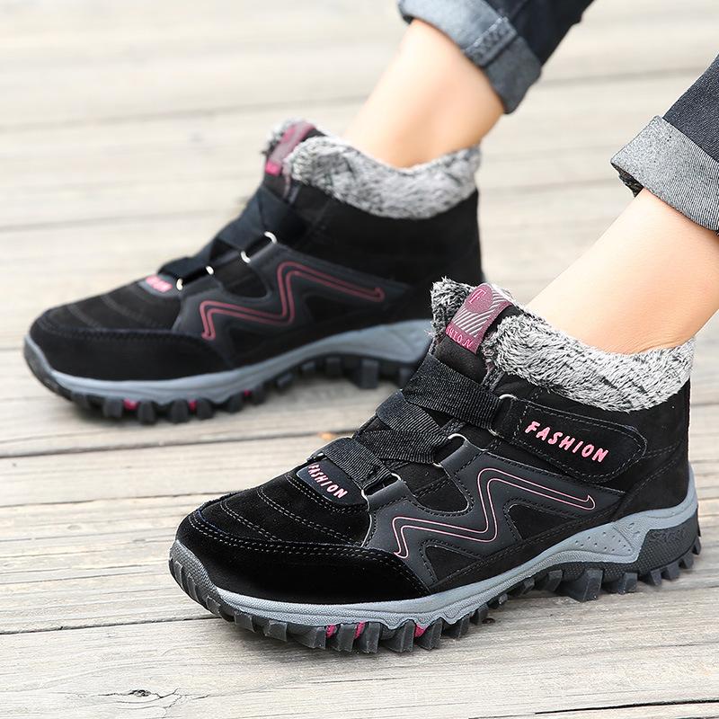 Fashion Winter Warm Ankle Snow Boots Men Women Waterproof Outdoor Hiking Shoes Non-Slip Mountain Lady Shoes Trekking Plus Big Size 46
