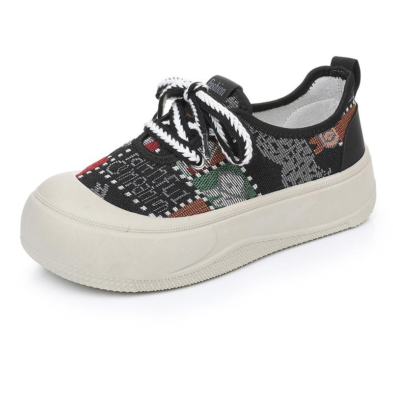 Fashion Women's casual sports comfortable height increase breathable lace up fashionable single shoes versatile lightweight shoes
