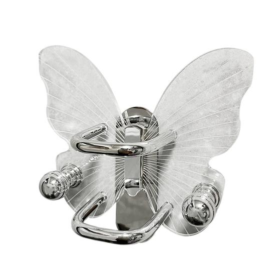 Kam Oppbevaringshylle Selvklebende Baderomsoppbevaringsstativ Sommerfuglform Akryloppbevaringsholder for hjemmet