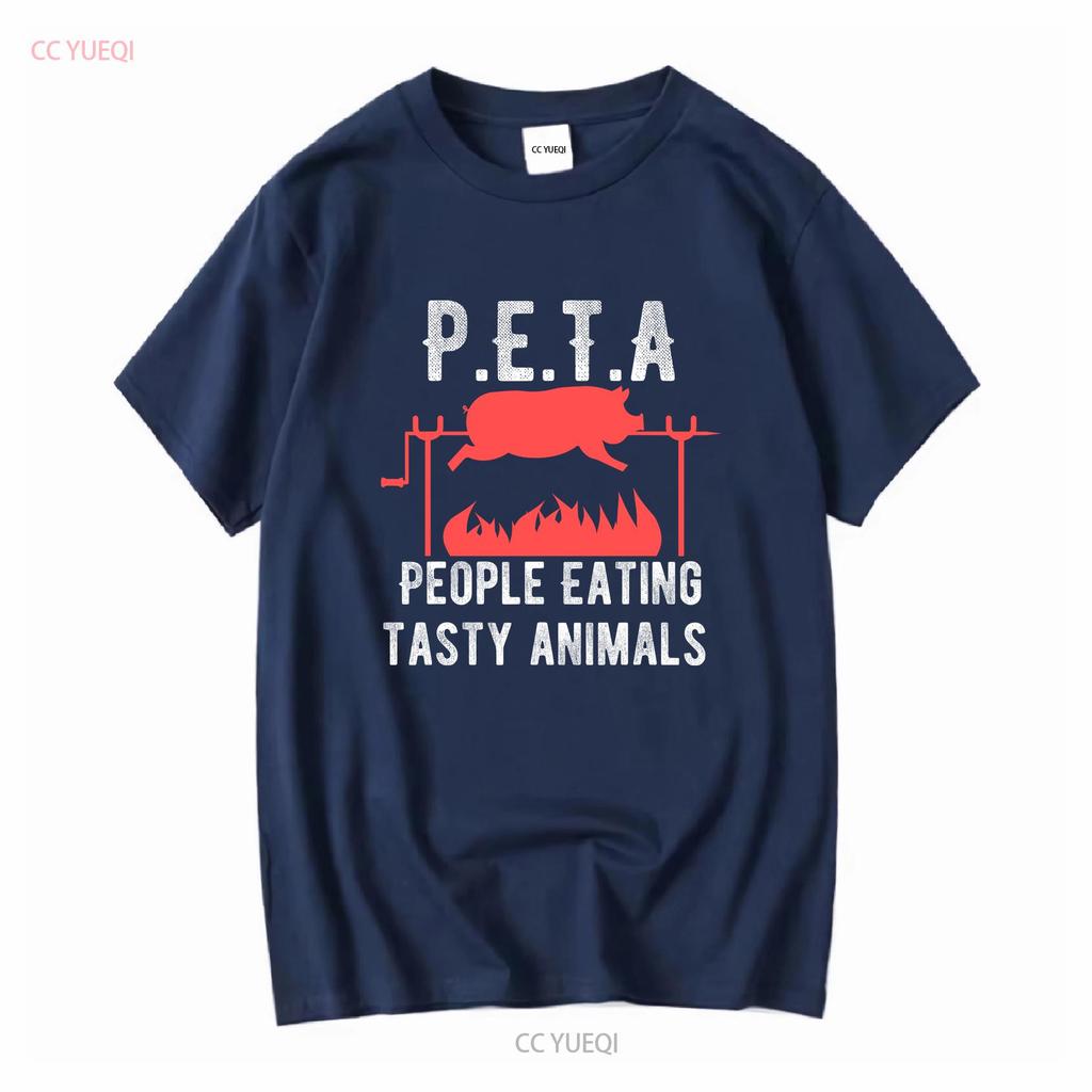 NEW Funny P E T A People Eating Tasty Animals BBQ Kids Adults Shirt S 3XL vintage Washed Stretched designer clothes Slightly