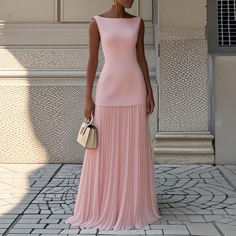 Módní dovolenkový outfit dámský top s kulatým výstřihem pulovr a plisovaná sukně oblek sexy bez rukávů slim dvoudílný set