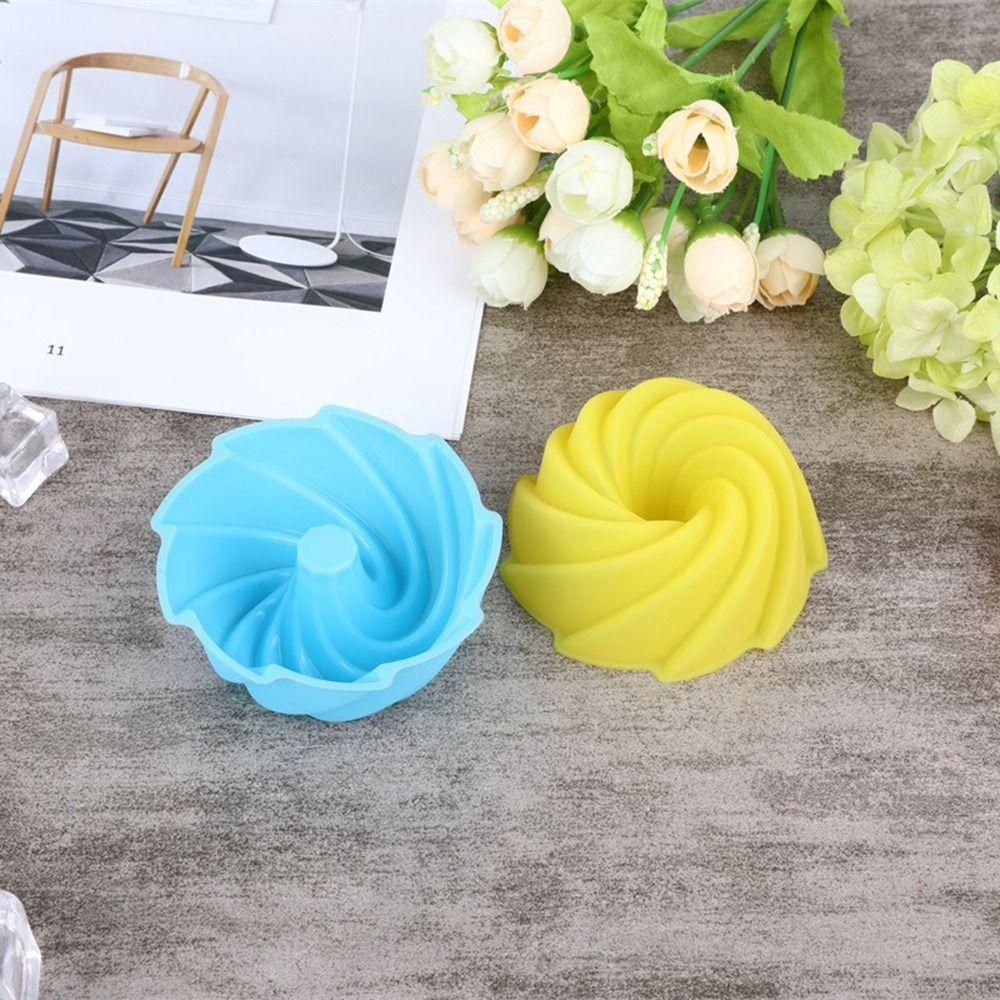 12pcs/set Silicone Muffin Cups Food Grade Spiral Cake Mold Multicolor Silicone Swirl Pan  Jelly