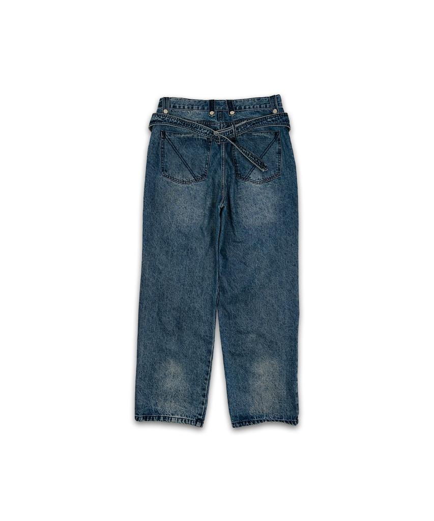 Aejyuttingkeumamaindeu Loose Fit Stacked Washed Denim_Blue