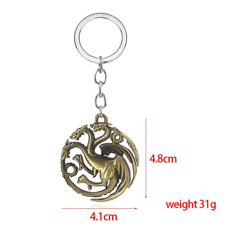 Classic Movie Dragon Shape Keychain Wolf Head Pendant Fashion Trend Bottle Opener Keyring for Fan Collectible Accessories