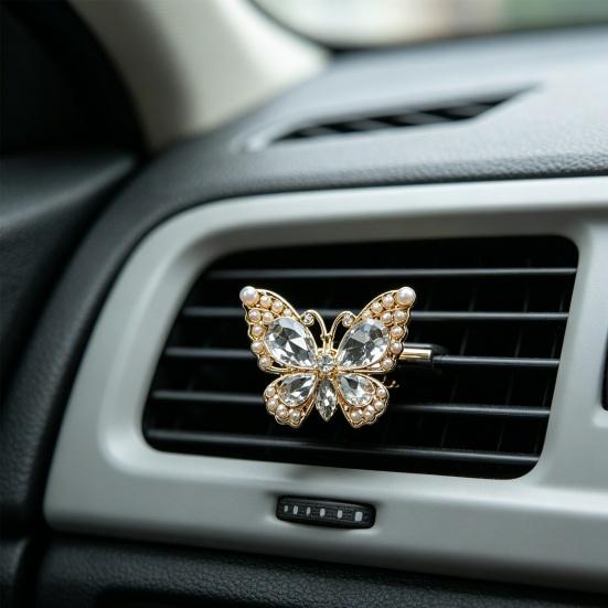 Rhinestone Butterfly Shoe Charm Flat Back Alloy Butterfly Charm Sparkling Butterfly Accent Accessories for Bracelets Bags DIY Crafts