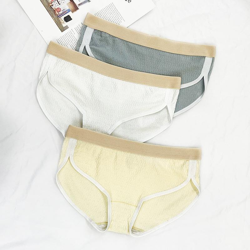 Spring Solid Color Women's Underwear Multi-color Simple Mid Waist Breathable Triangle Pants