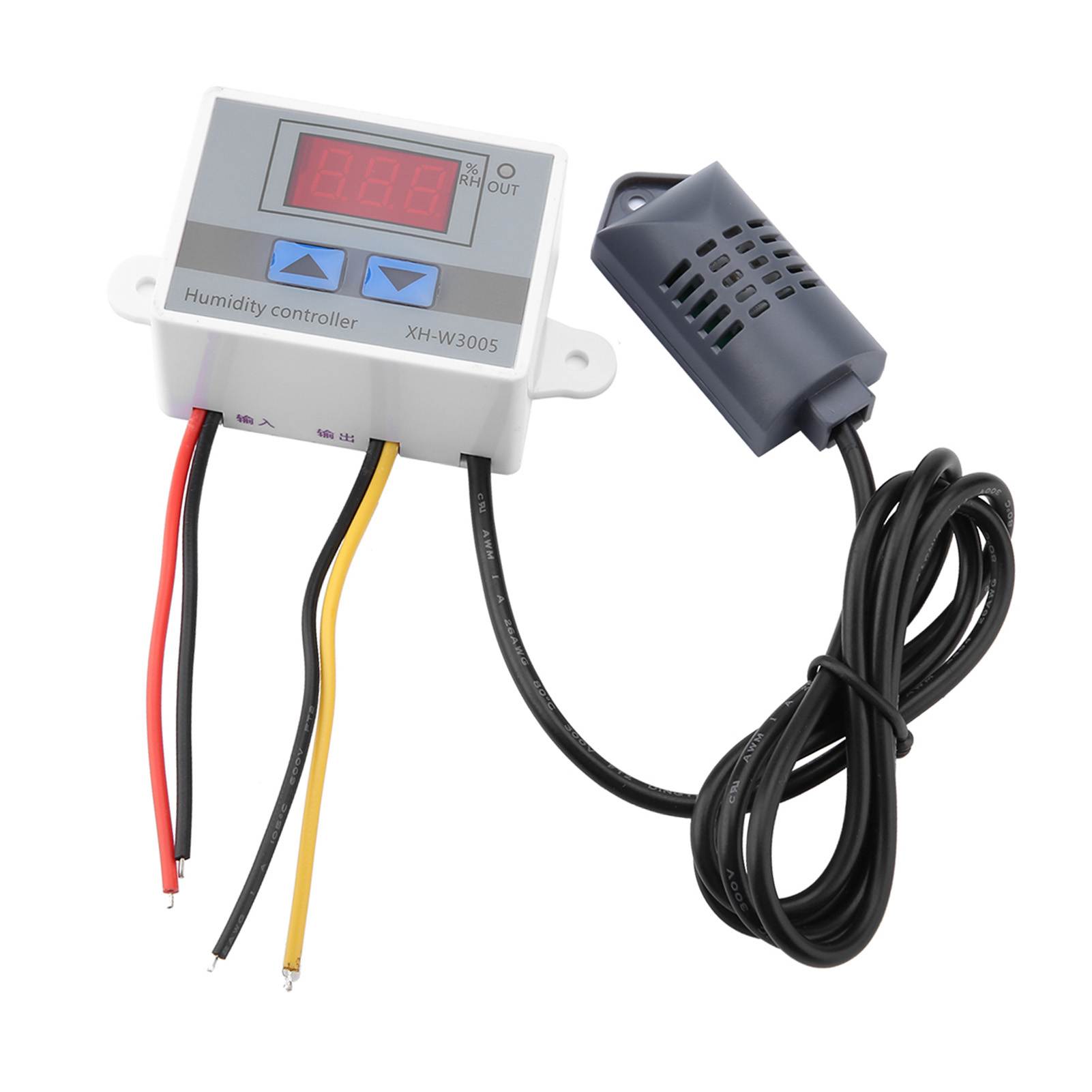 

Digital Hygrometer Hygrometer Controller XH-W3005 Digital Hygrometer Controller Humidity Sensor 0~99%RH 12V/24V/220V