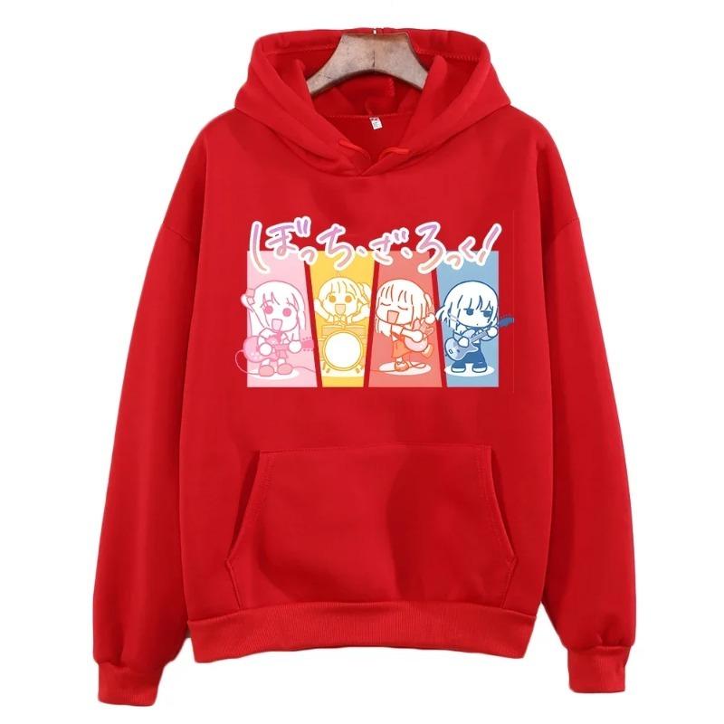 Autumn Anime Hoodies BOCCHI THE ROCK! Hitori Gotou Graphic Printed Cartoon Clothes Sweatshirt Female Sudaderas Hooded