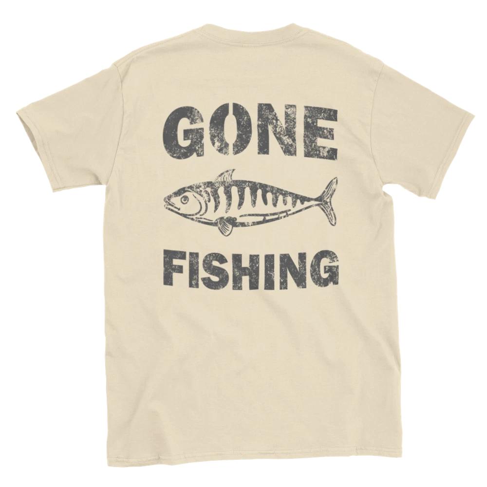 Gone Fishing - Back Print - Classic Unisex Crewneck T-shirt XS