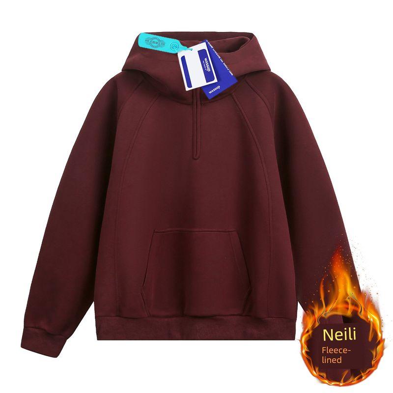 Wassup American-Style Heavyweight Half-Zip Sweatshirt for Women, Autumn Vibe Trendy Brand Solid Color Hoodie, Versatile Couple's Jacket