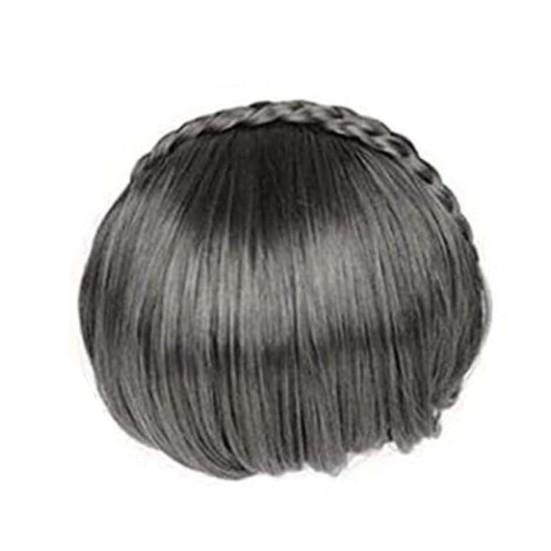 Braided Wig Hair Natural Looking Highest Elasticity Beauty Tool Women Gril Fake  Braided Hair with Bang for Beauty