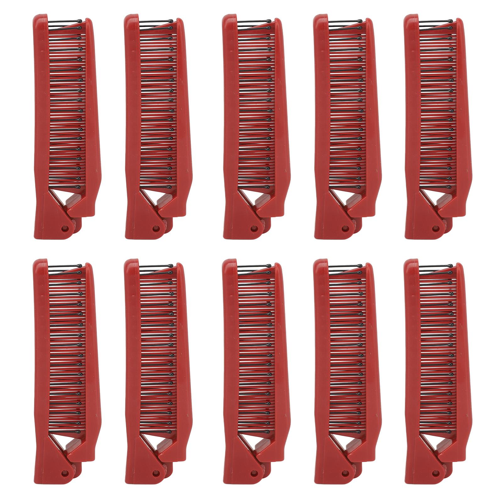 

10pcs Travel Folding Hair Comb Portable Delicacy Comfortable Ergonomic Handle Hairdressing Comb