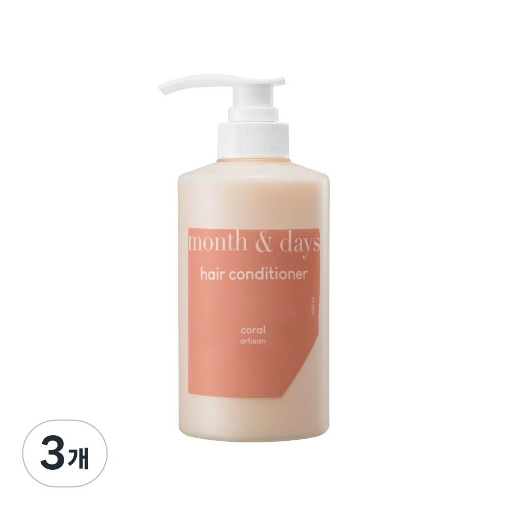 Month & Days Hair Rinse Perfume Conditioner Woody Citrus Scent 3 pcs 500ml