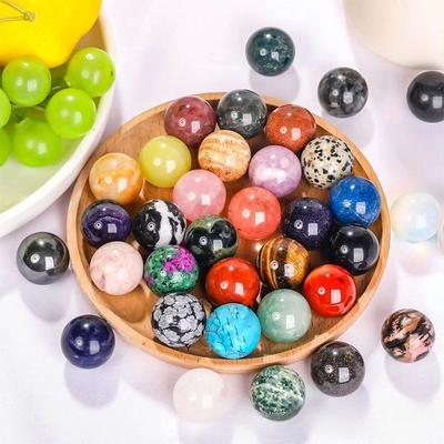 1 Pcs Natural Crystal Ball, Round Gemstone, Polished Raw Stone, Feng Shui Seven Star Array Ornament, Diy Jewelry, Accessories, Scattered Jade Beads