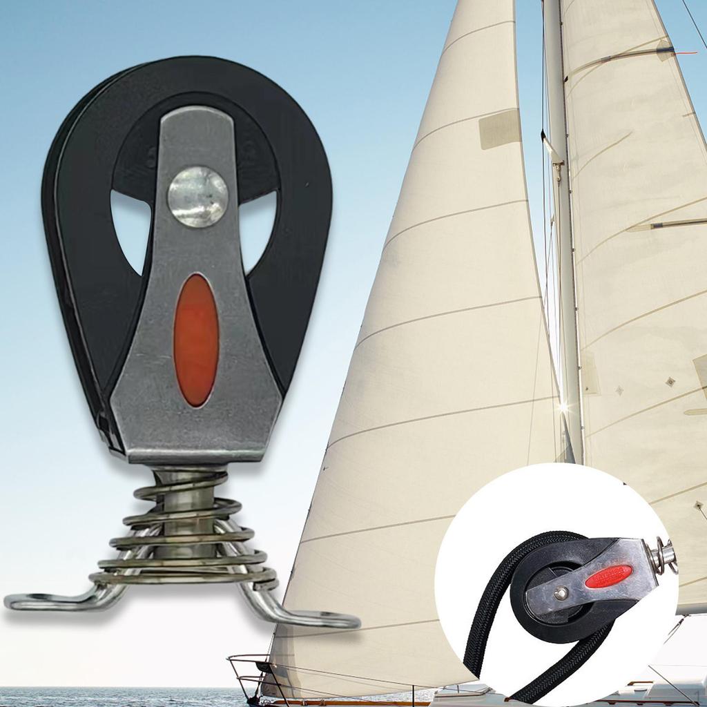 Boat Pulley Snatch Block Practical Smooth Bearing Stainless Steel Nylon Swivel Wheel for Fitness