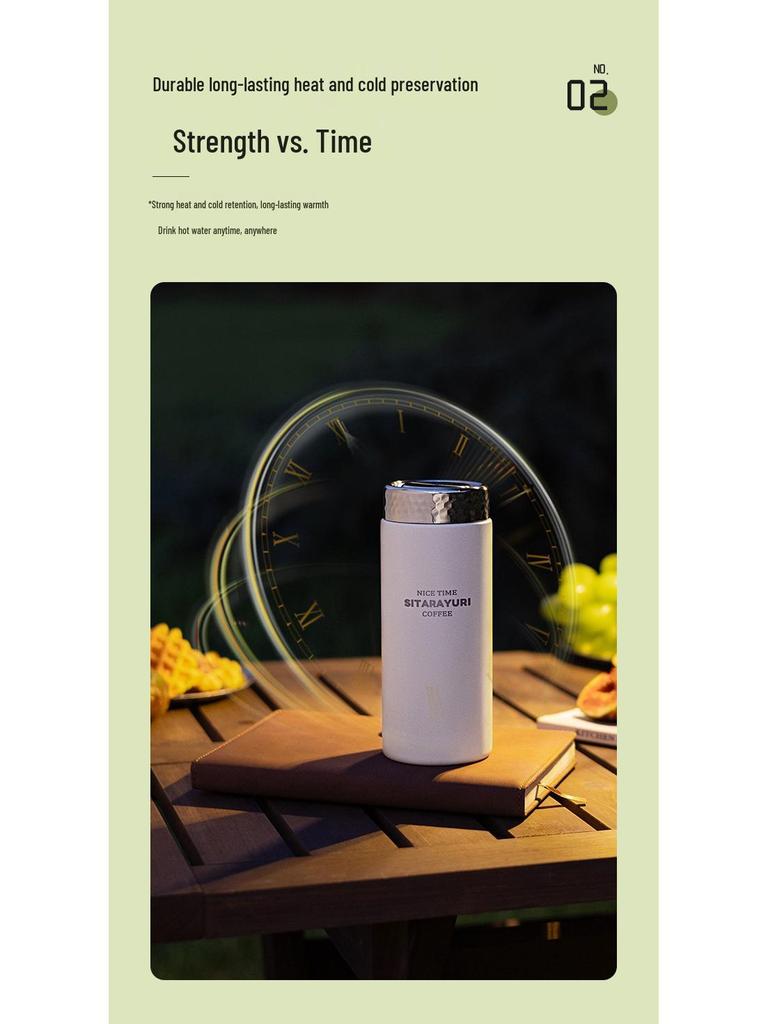 Compact Cute Girly Stainless Steel Thermos Cup - Mini Portable Water Bottle for Students