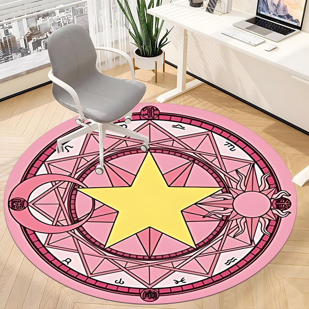 Card Captor Sakura Office Round Area Rug, Under Office Chairs Bedroom Living Room Home Decor a0908189