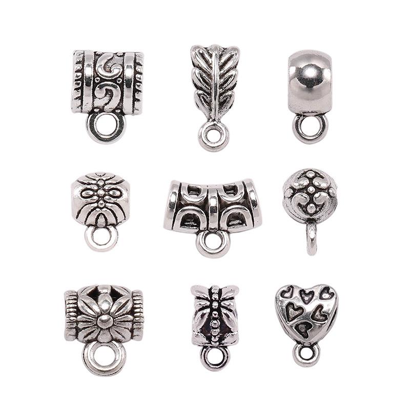 Retro Alloy Bracelet Buckle: Large Hole Three-Way Bead for DIY Necklace Pendant Jewelry