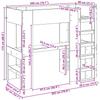 Loft Style Bunk Bed Frame with Desk Reclaimed Wood Look 31.5  x 78.7  (80 x 200 cm)