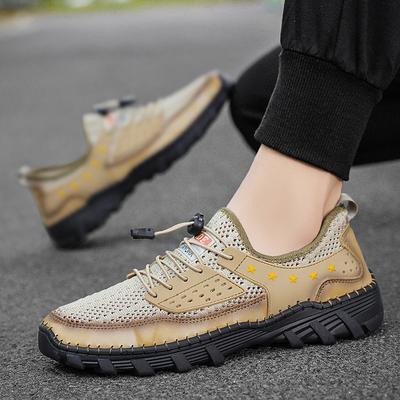 Outdoor Casual Shoes Men's Summer Breathable Mesh Hollow Doudou Shoes Non-slip and Wear-resistant