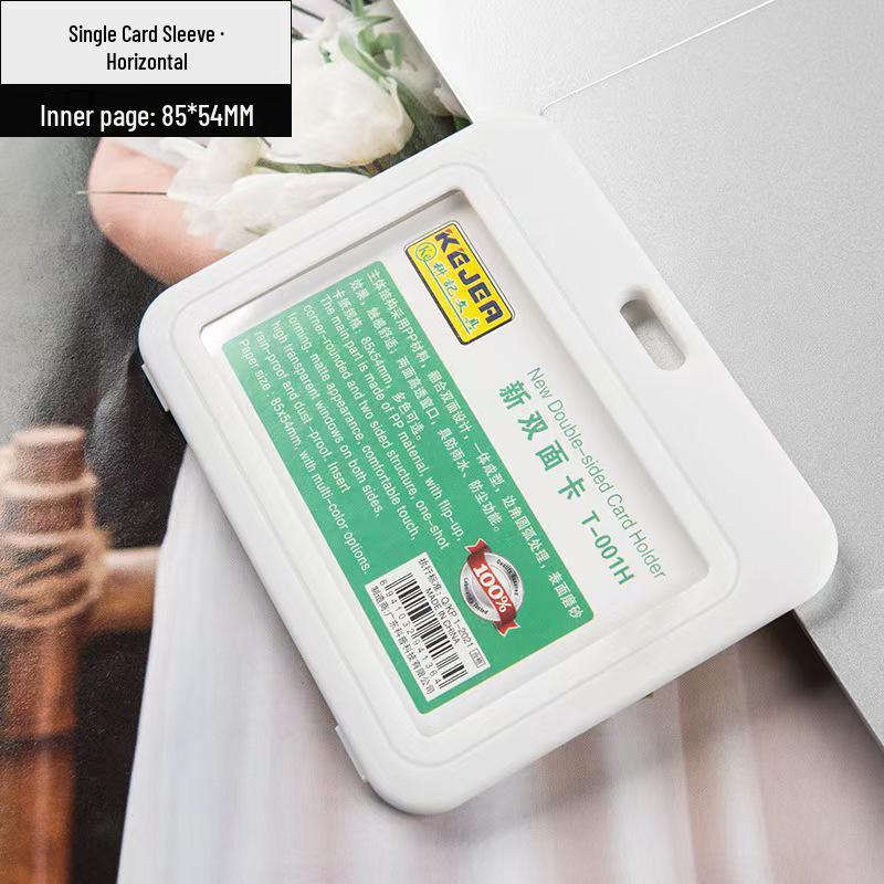Vertical & Horizontal Double-Sided Transparent Employee Badge Holder with Color Options
