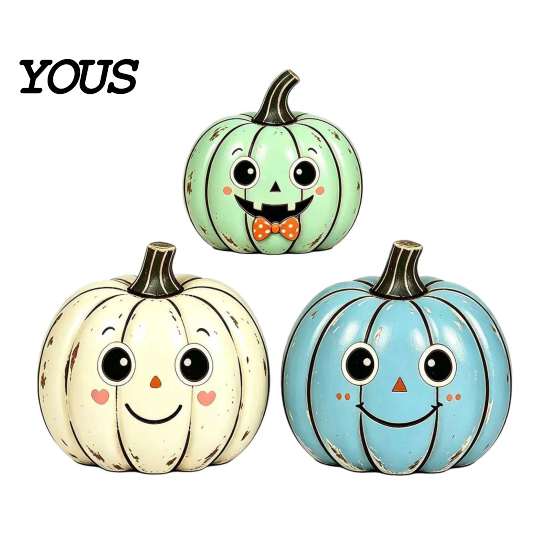 Multiuse Holiday Party Decorations 3/4Pcs Vintage Wooden Pumpkin Decor, Rustic Fall Tabletop Centerpiece, Farmhouse American Country Home Accents