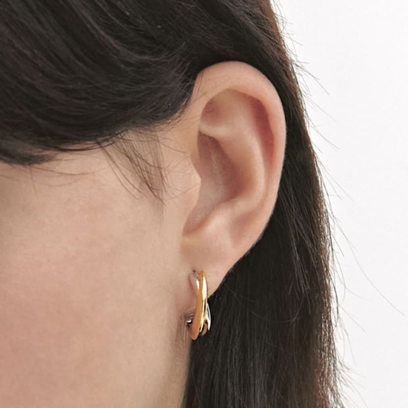 Hyeres-lor Subni Silver (C) Twist One-Touch Earrings M HL6E49642C9XXX