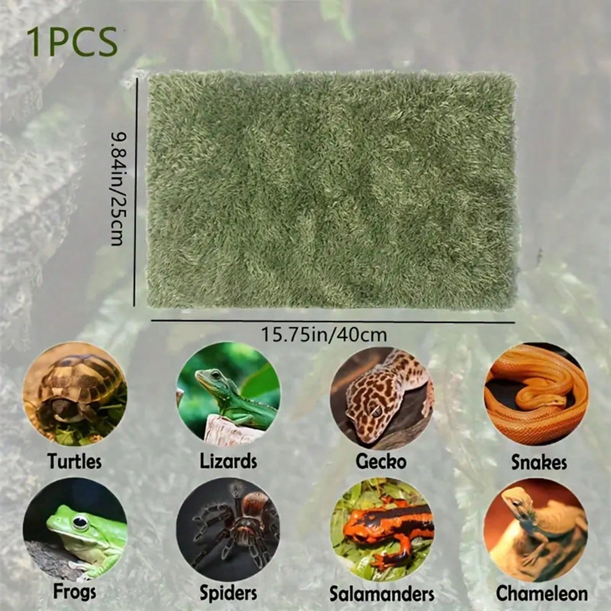 

Artificial Moss Carpet for Reptiles Amphibians Soft Absorbent Creates Natural Habitat Note Not Real Plant Easy Maintenance