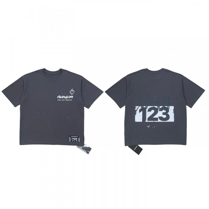 Herren locker geschnittenes Baumwoll-T-Shirt mit kreativem Buchstabenaufdruck lässiges Kurzarm-T-Shirt Herbst