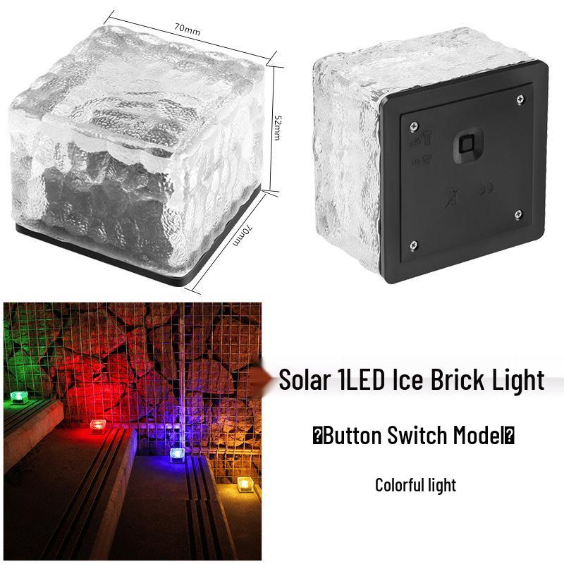 Waterproof Solar Ice Brick Garden Lights: Outdoor Glass Floor Tiles for Decks & Landscapes