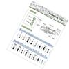 Portable Trumpet Fingering Guide Coated Paper Trumpet Chord Fingering Practice Chart Music Teaching Aid for Student