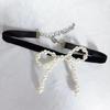 Chic Bowknot Necklace featuring Pendant Elegant Pearls Choker Jewelry Adornment