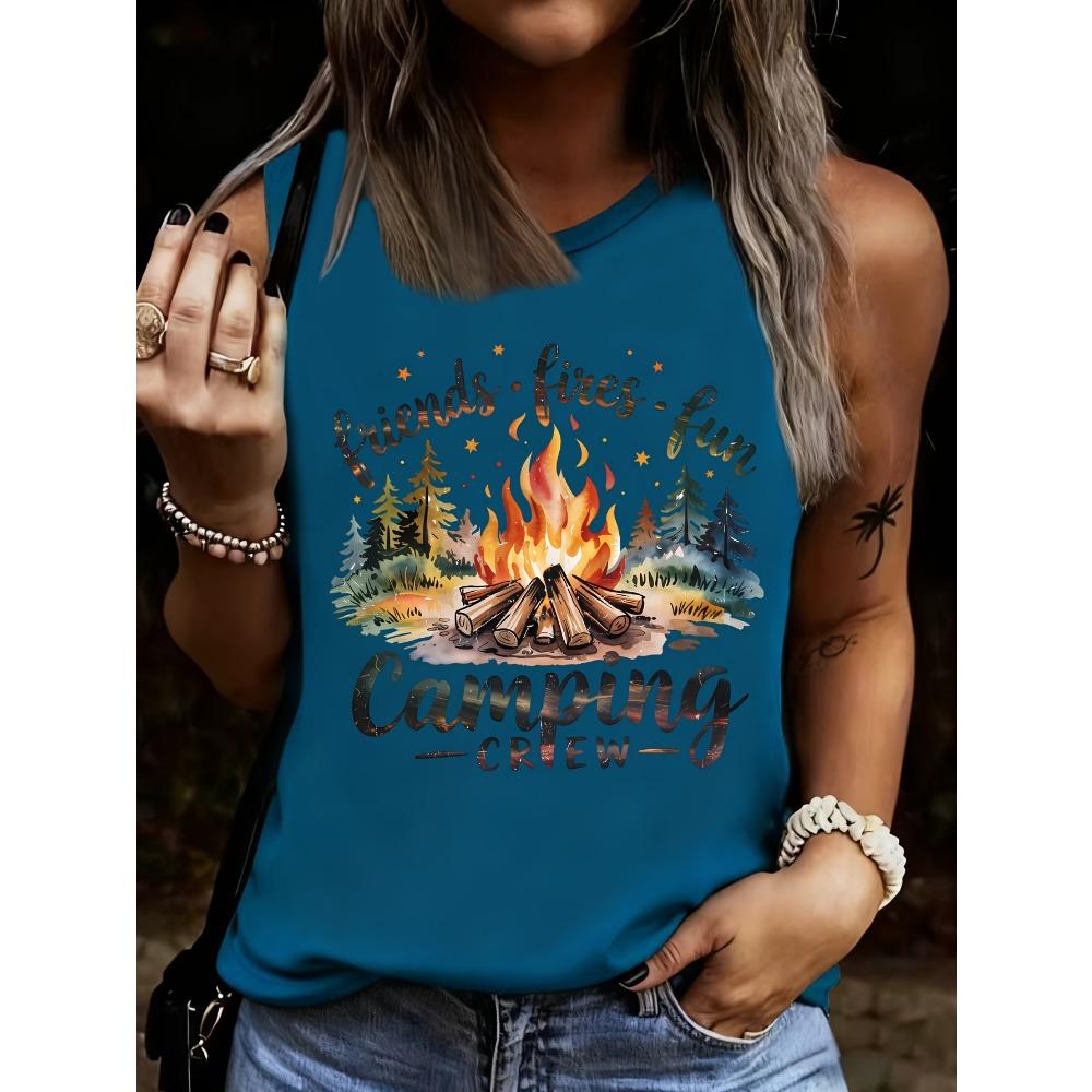 One Piece Friend Campfire Fun Camping Printed Vest