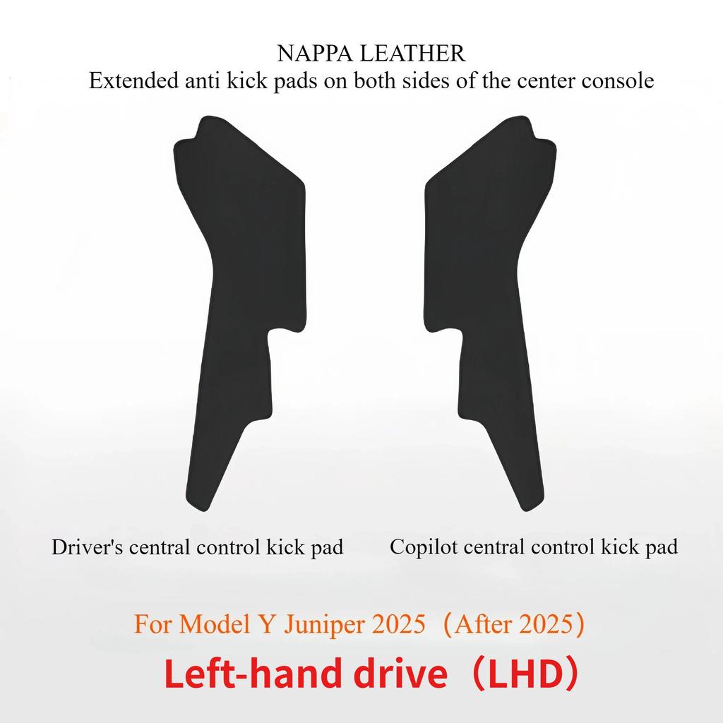 For Tesla Model Y Juniper 2025 Central Control Anti Kick Pads Leather Side Defense Anti-dirty Pad Protective Cover Accessories