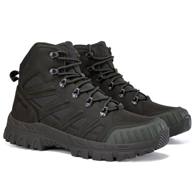 Men's High-Top Tactical Desert Boots for Camping and Hiking, Large Size 46.