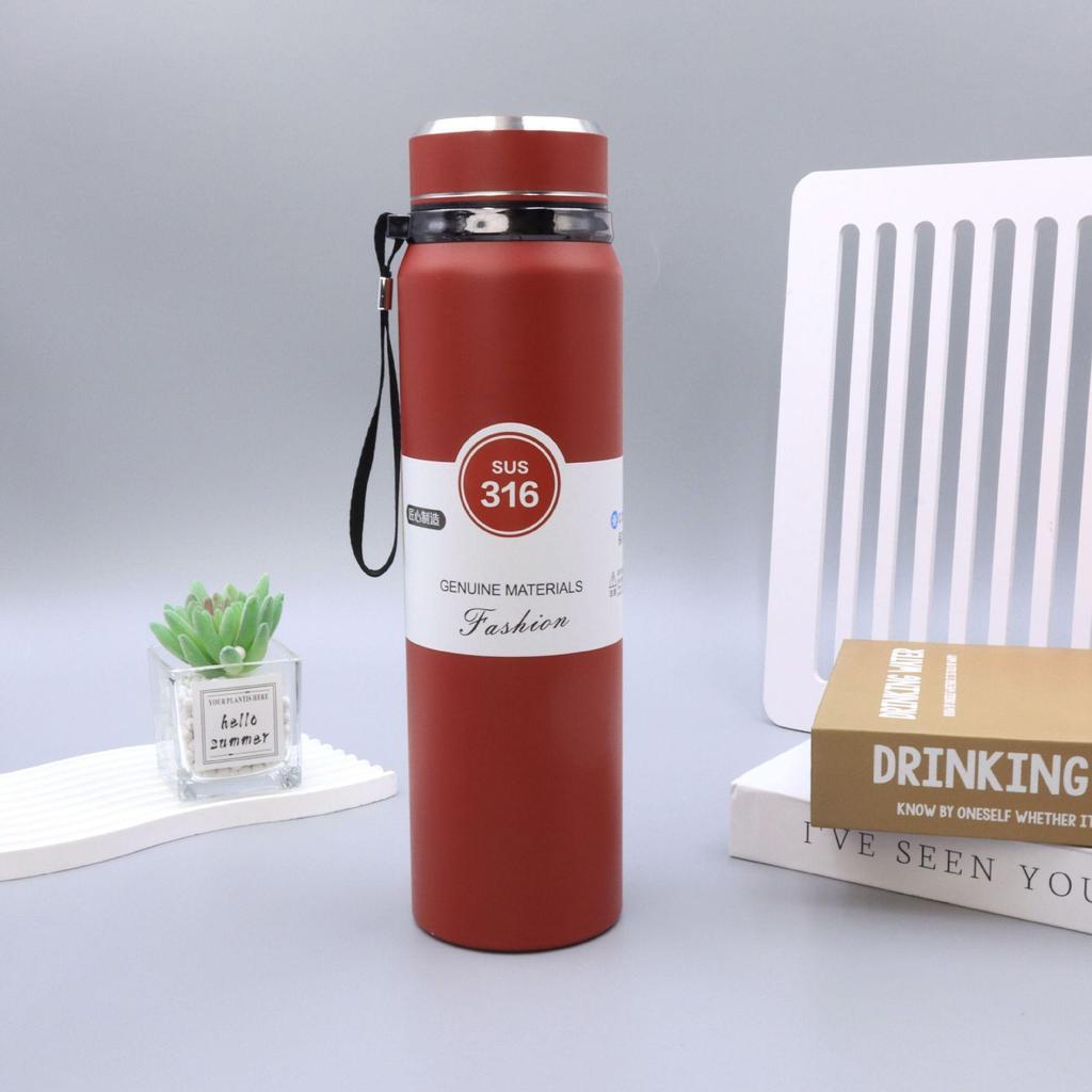 Sun Kettle 316 Stainless Steel Insulated Water Bottle with Lanyard - Large Capacity Double-Layer Vacuum Portable Cup for Outdoors