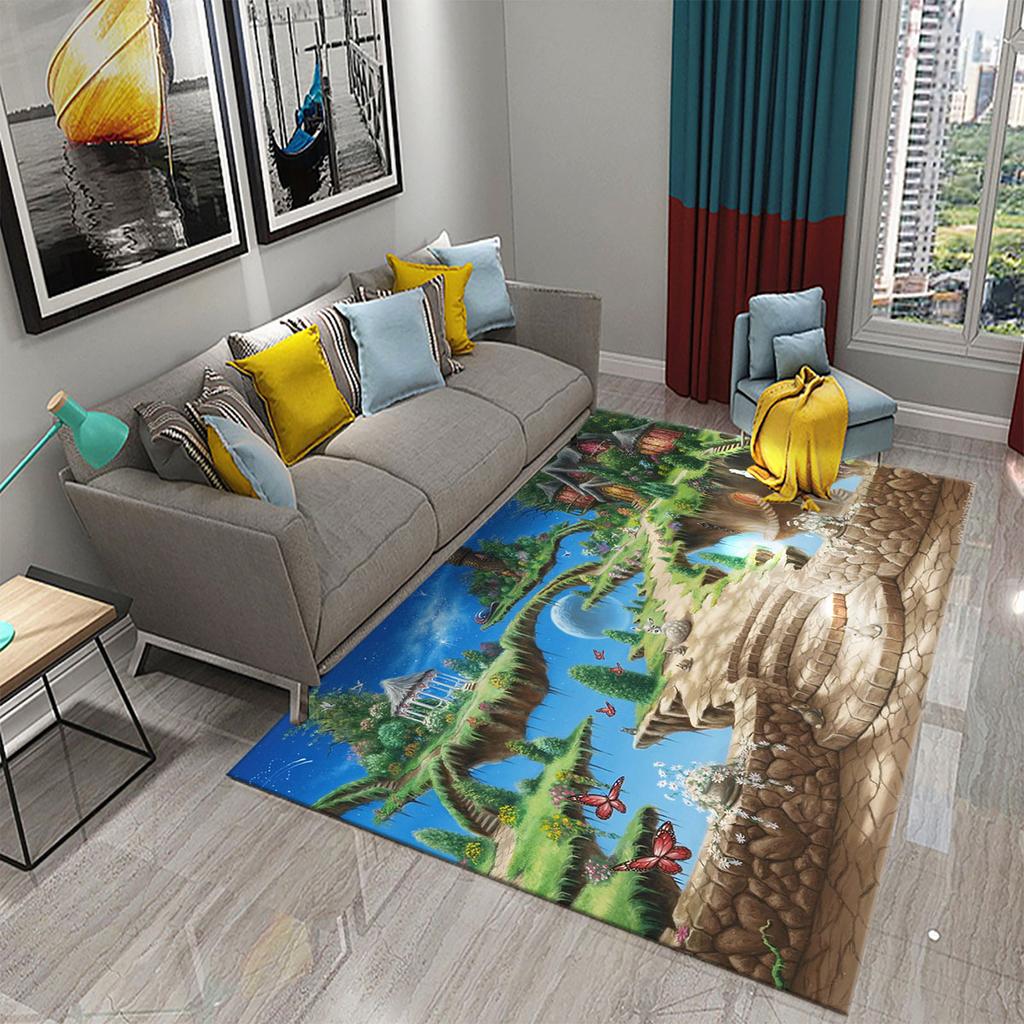 Cartoon Zoo Carpet Cute Animal Flower Rugs Kids Boys Bedroom Non-slip Play Area Mats Home Living Room Kitchen Decor Floor Mat