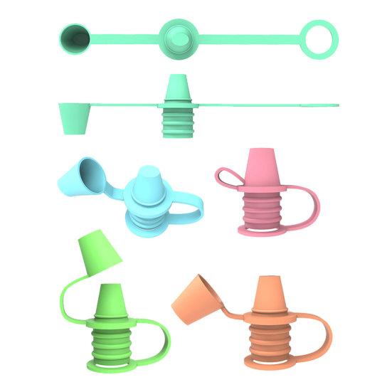Food Grade Silicone Bottle Mouth Leak Proof Bottle Top Spout No Spill Flow Control Valve Water Bottle Top Spout Adapter Replacement