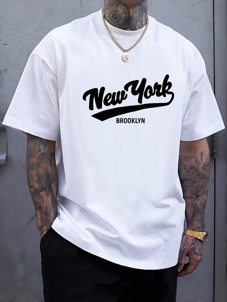 2026 Summer New Style Unisexs Pure Cotton Tshirt with Simple Letter Print Street Casual Fashion Comfortable and Soft