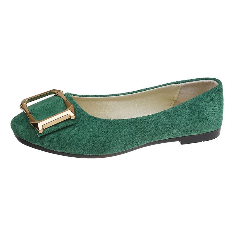 Damskie Buty Styl Wiosna i Jesień Kwadratowy Nosek Ozdobna Klamra Mokasyny Codzienne Płaskie Buty, Wszechstronne Buty dla Kobiet, Do Użytku Profesjonalnego