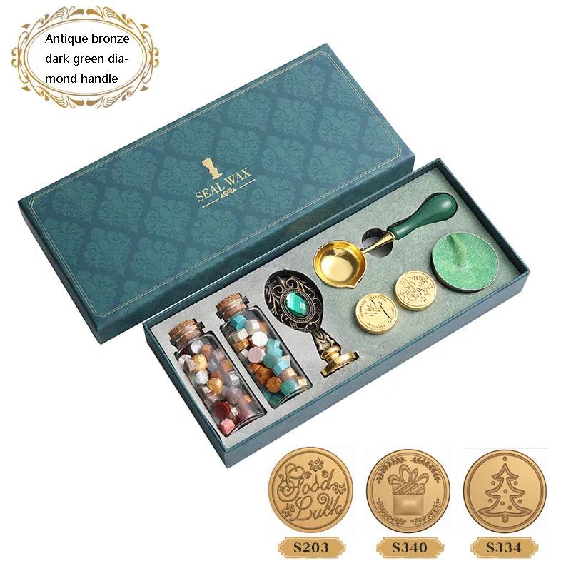 1 SET Creative Retro Lacquer Seal Complete Set Wholesale Envelope Sealing Wax Lacquer Wax Granules Gift Seal Wax Granules Set