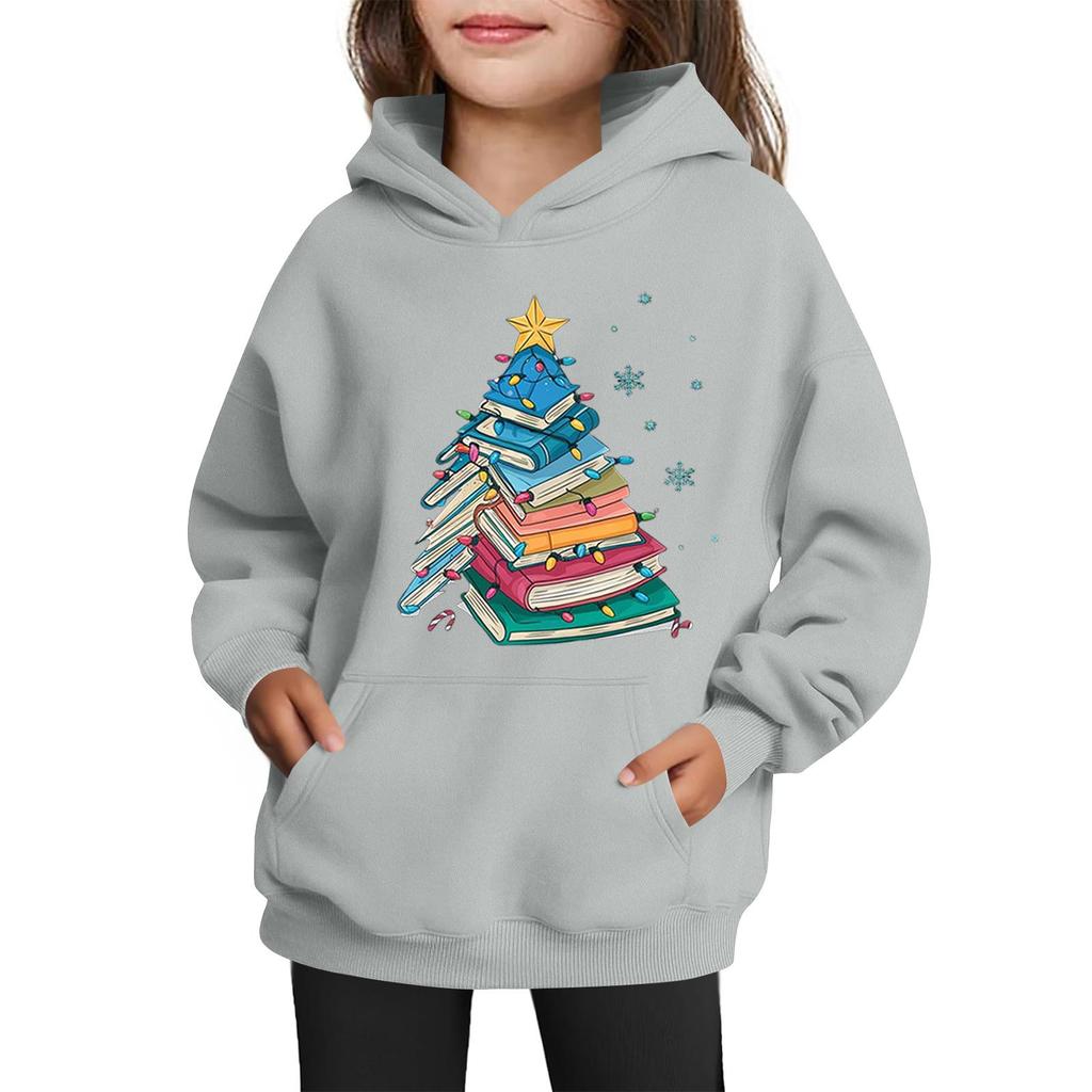 Sweatshirts für Teenager-Mädchen Hoodies Langarm Kordelzug Pullover Niedlicher Aufdruck Übergroßer Hoodie Weihnachten