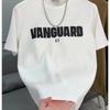Summer Fashion Heavyweight Retro Men's English Letters 100% Cotton Printed Round Neck High-quality Casual Fitness Street T-shirt