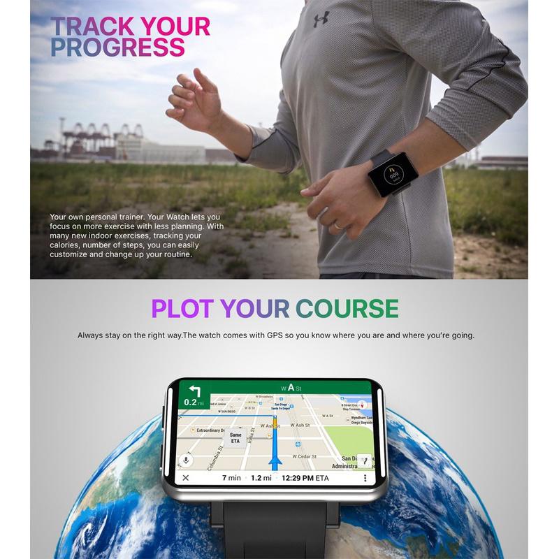 4G LTE Smart Watch Android 7.1 3GB 32GB 5MP MT6739 2700mAh Bluetooth Fashionable Smartwatch Men