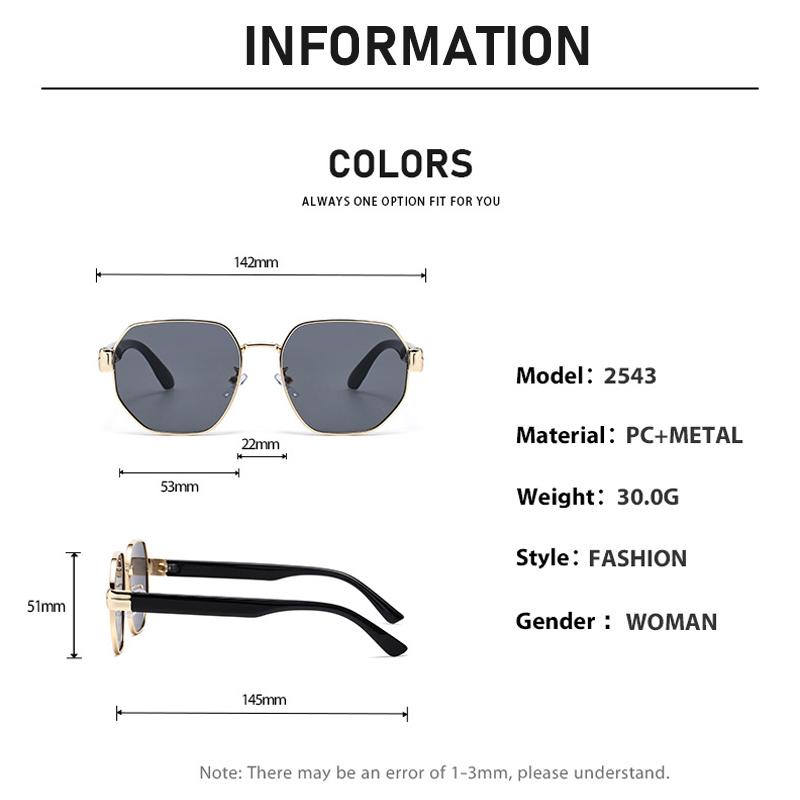 Xiaomi 2025 New Fashionable Edge Cutting Sunglasses For Women Outdoor Sunglasses Polygonal Metal Sunglasses 2543