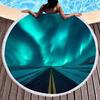 Northern Lights Printed Round Beach Towel,Polyester Sand Resistant Beach Towels,Soft Absorbent Quick Dry Pool Towel Picnic Mat