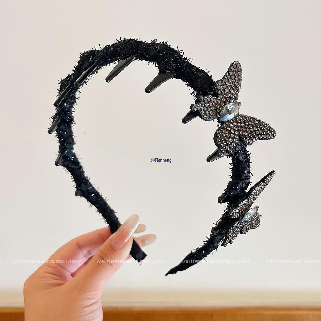 Butterfly High Crown Headband for Women - 2025 Light Luxury Summer Hair Accessory