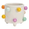Multicolor Polka Dot Ceramic Flower Pot 13 X 11 X 13 Cm